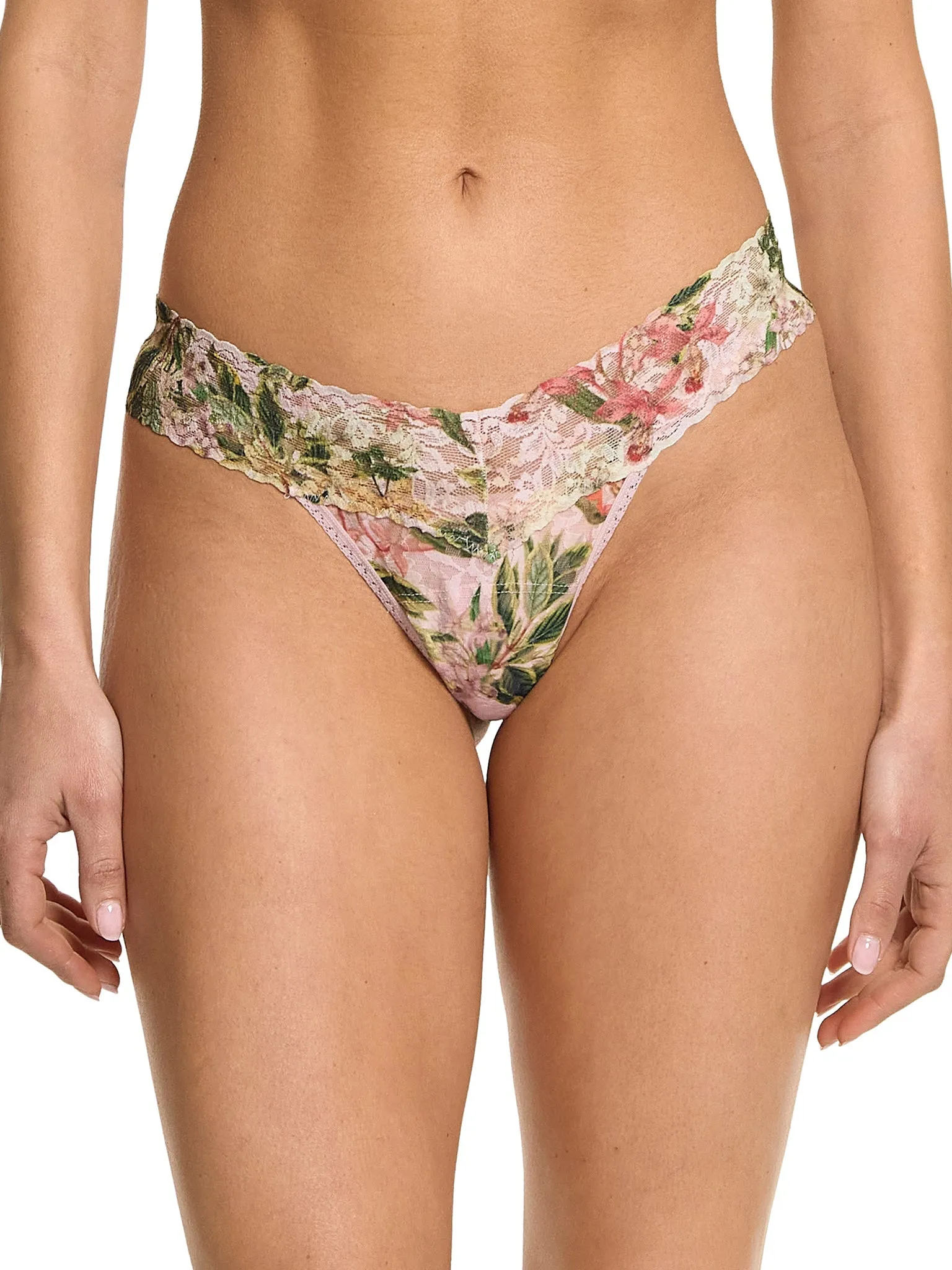 Printed Signature Lace Low Rise Thong French Garden Sale sold by Hanky Panky