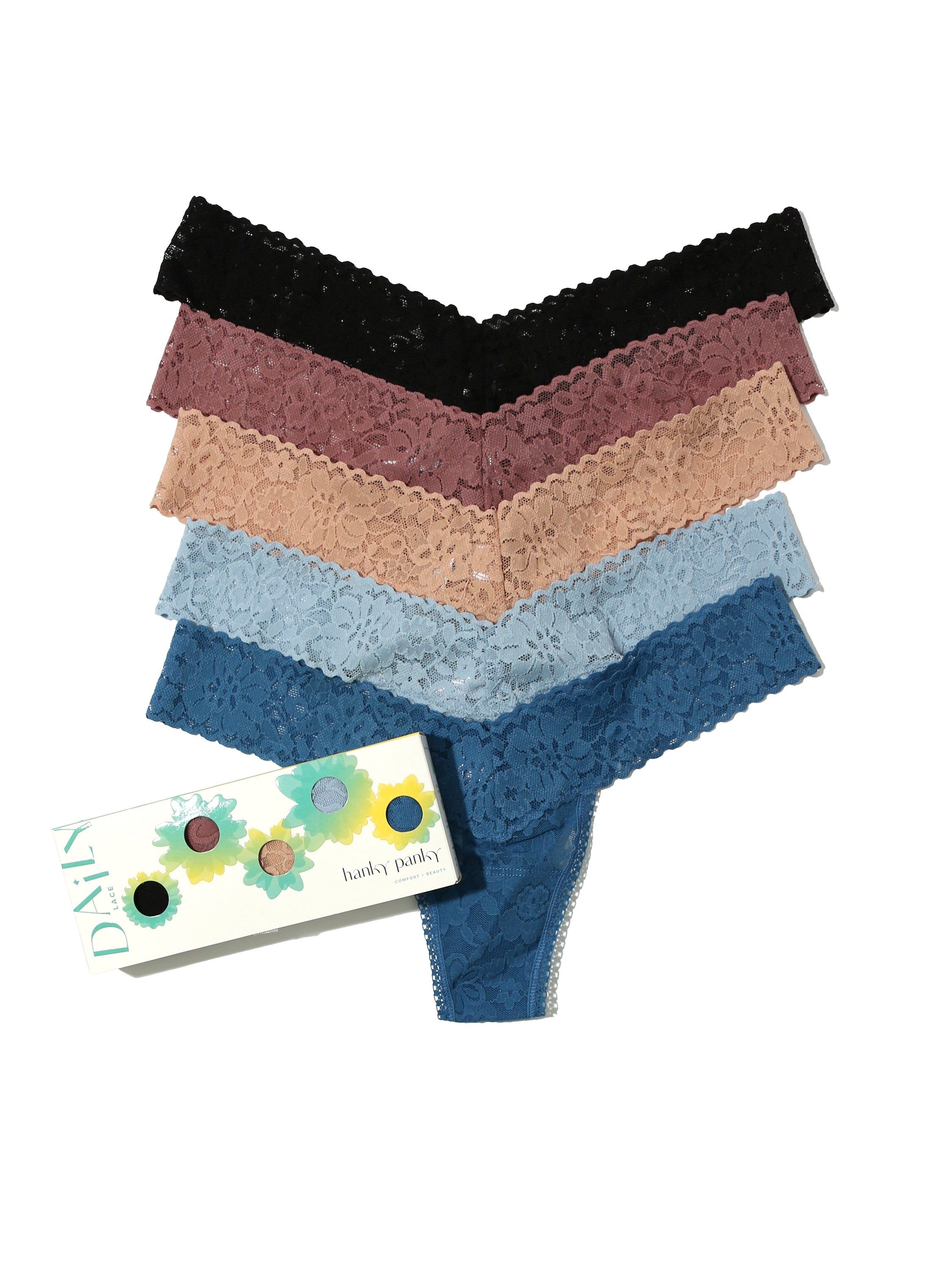 Daily Lace™ Low Rise Thong 5 Pack sold by Hanky Panky