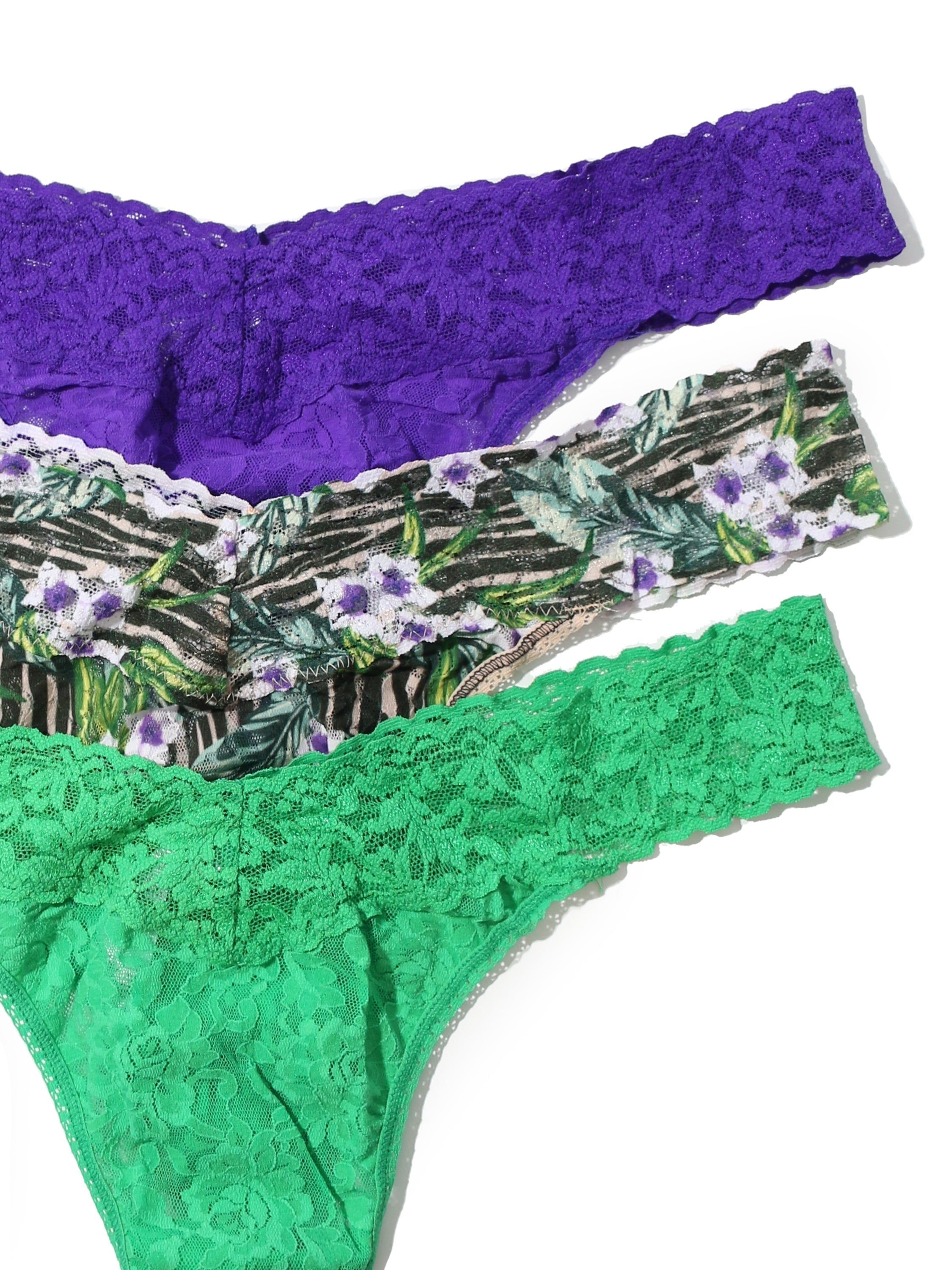 3 Pack Plus Size Signature Lace Original Rise Thongs Exclusive Sale sold by Hanky Panky product image thumbnail 2