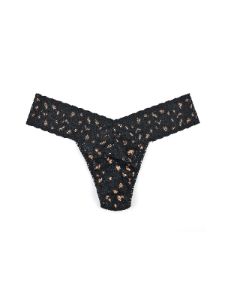 Cross-Dyed Leopard Petite Low Rise Thong Black sold by Hanky Panky