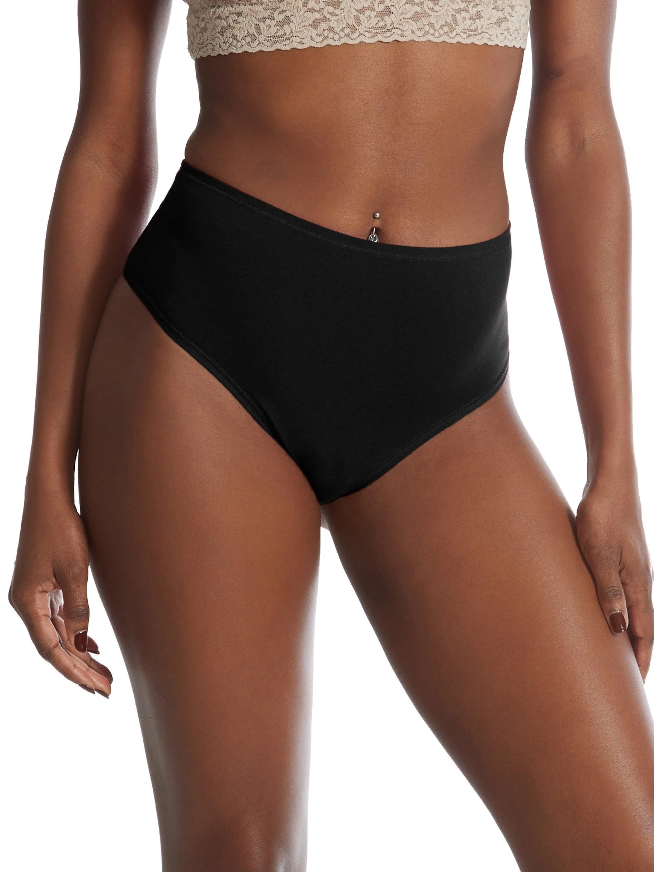 PlayStretch™ High Rise Thong Black sold by Hanky Panky