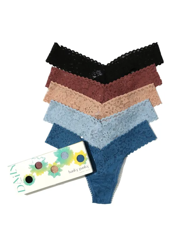 Daily Lace™ Petite Low Rise Thong 5 Pack sold by Hanky Panky