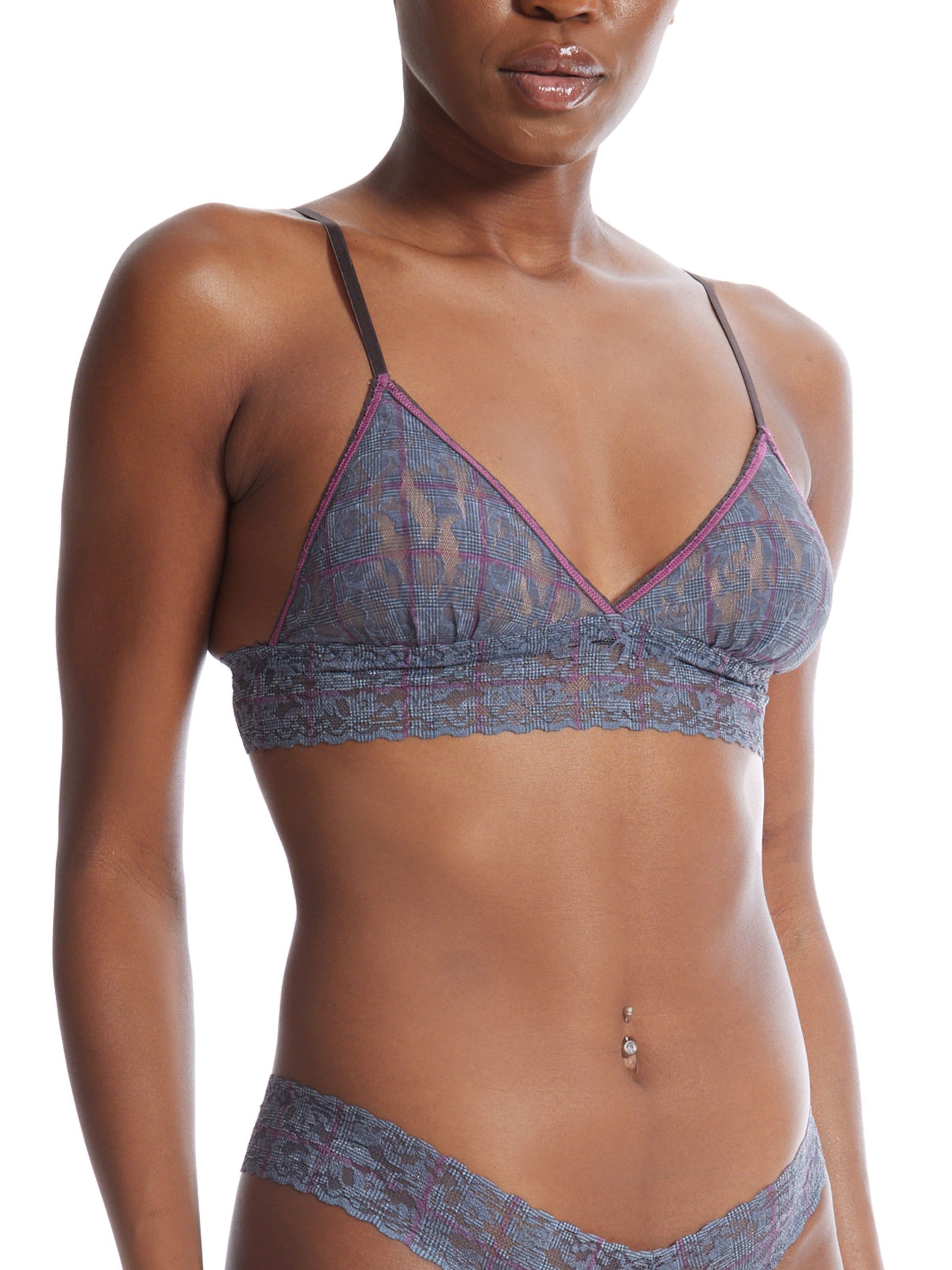 Printed Signature Lace Padded Triangle Bralette Sale Academy Check sold by Hanky Panky product image thumbnail 2