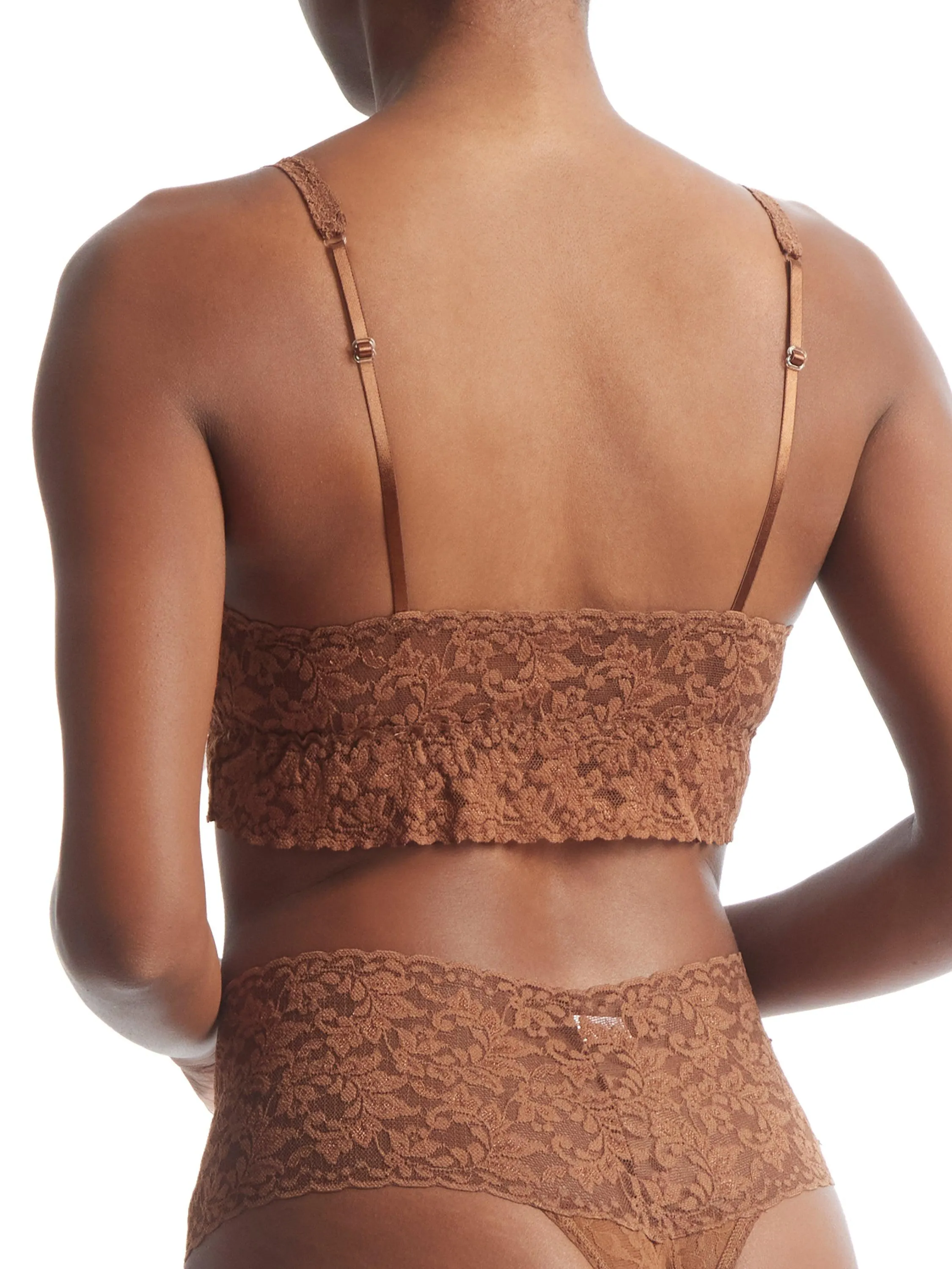 V-Neck Retro Lace Bralette Macchiato Brown sold by Hanky Panky product image thumbnail 2