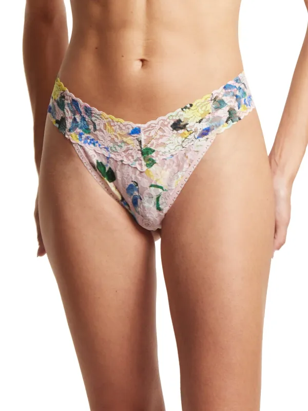 Printed Signature Lace Original Rise Thong Cannes You Believe It Sale sold by Hanky Panky