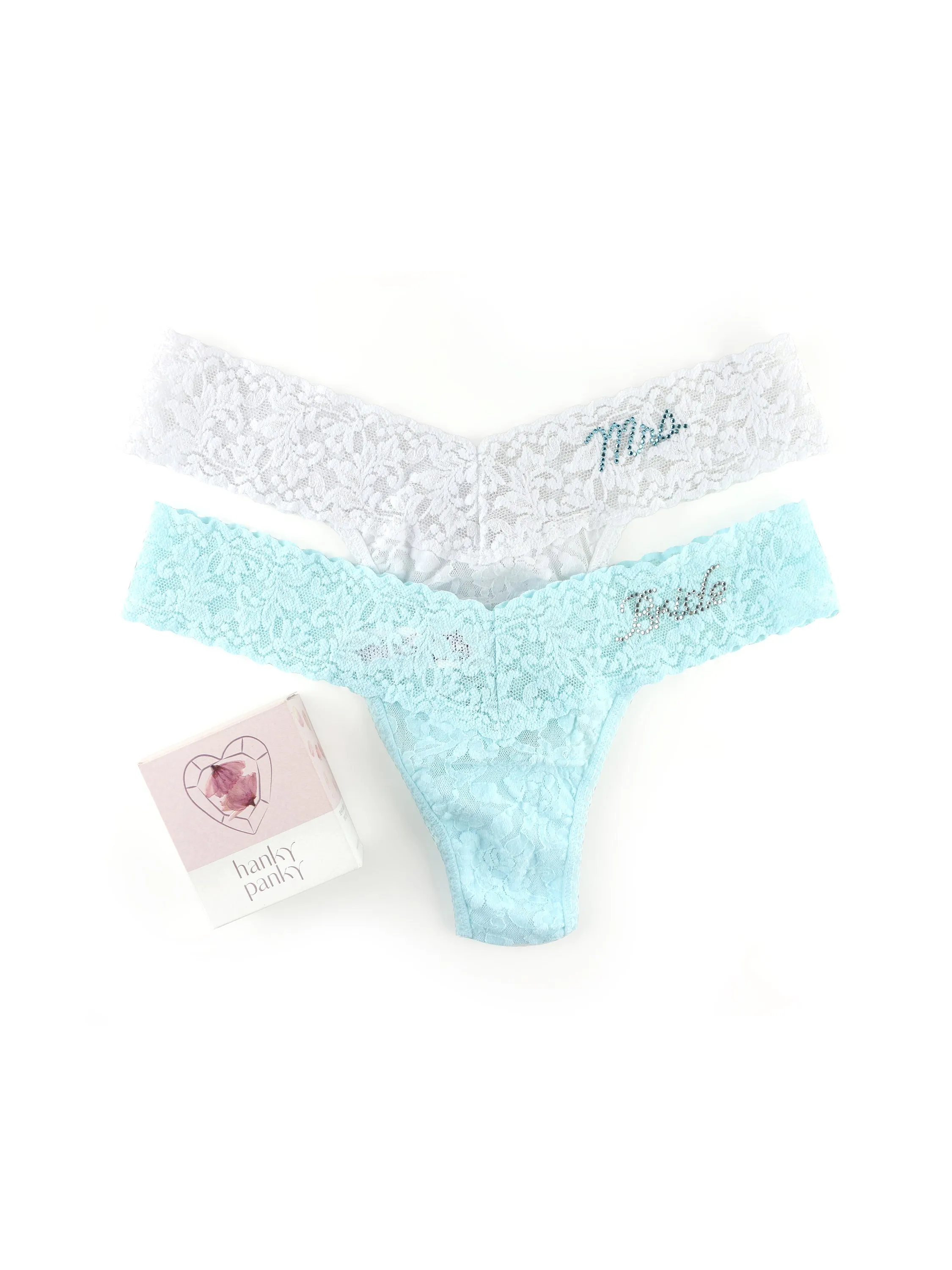 Bride & Mrs. Low Rise Thong Gift Set sold by Hanky Panky