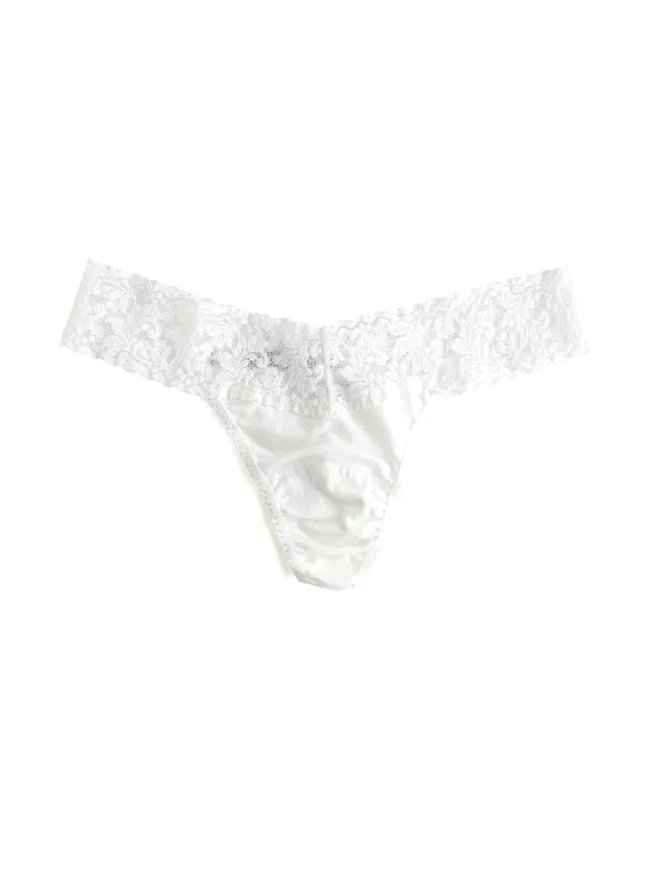 Petite Size Supima® Cotton Low Rise Thong White sold by Hanky Panky