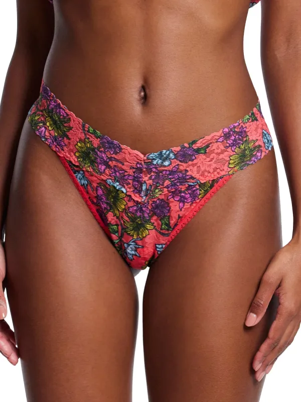 Printed Signature Lace Original Rise Thong Wonderland Blooms Sale sold by Hanky Panky