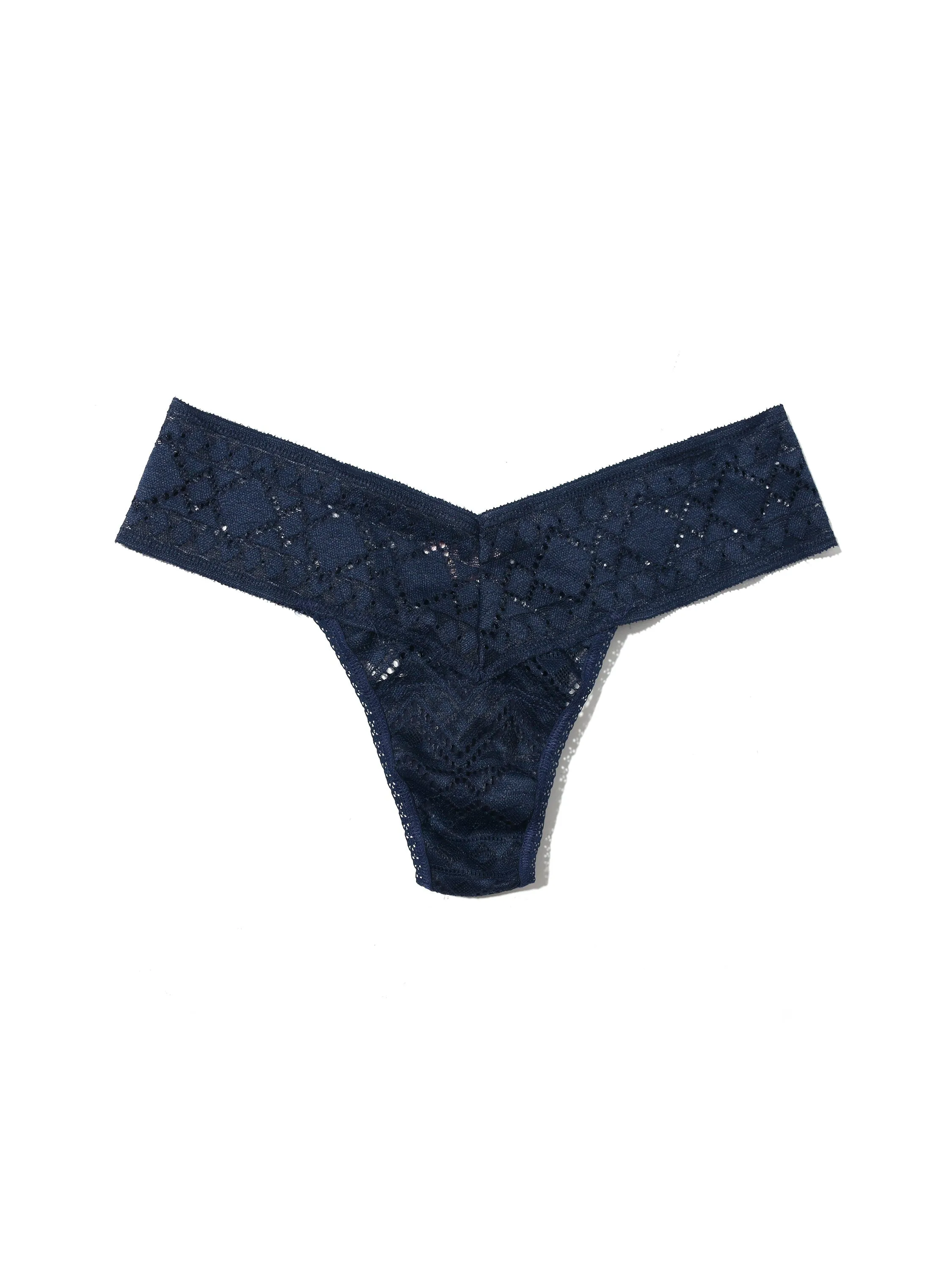 Petite Size Gem Lace Thong Hummingbird Blue Sale sold by Hanky Panky