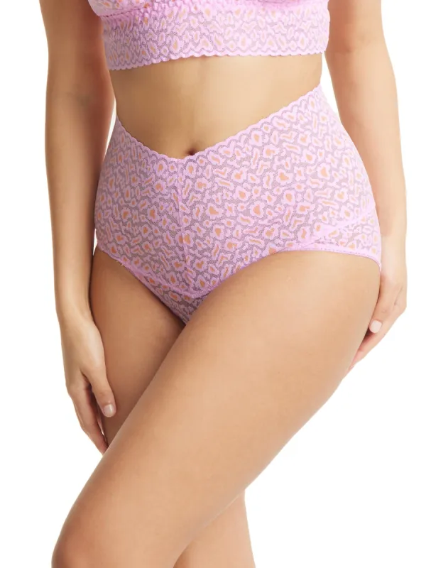 Cross Dyed Leopard Retro V-Kini Rose Petal/ Orange sold by Hanky Panky