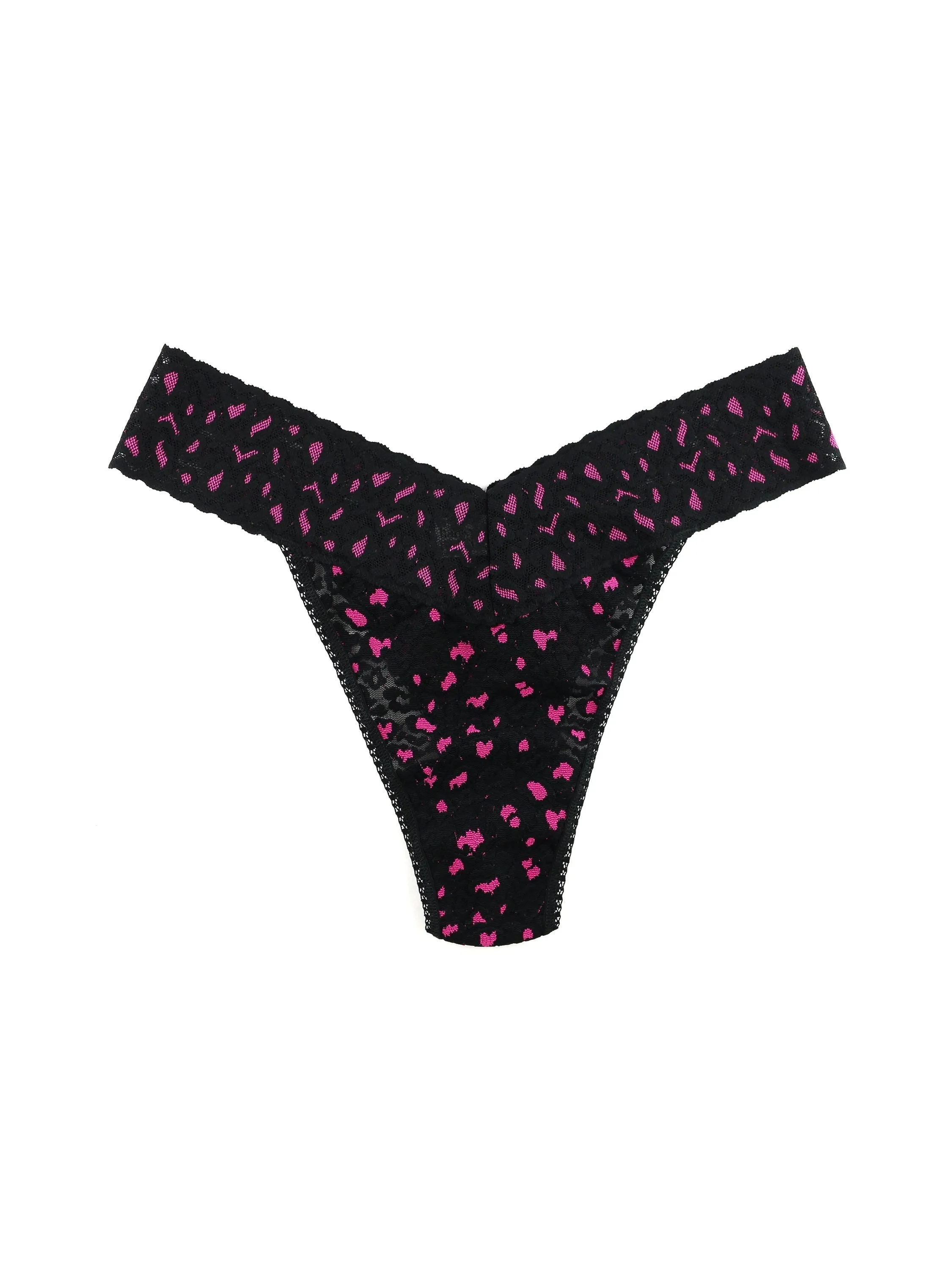 Cross-Dyed Leopard Original Rise Thong Black/Tulip Pink sold by Hanky Panky product image thumbnail 2