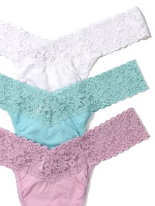 3 Pack Supima® Cotton Original Rise Thongs Water Lily sold by Hanky Panky