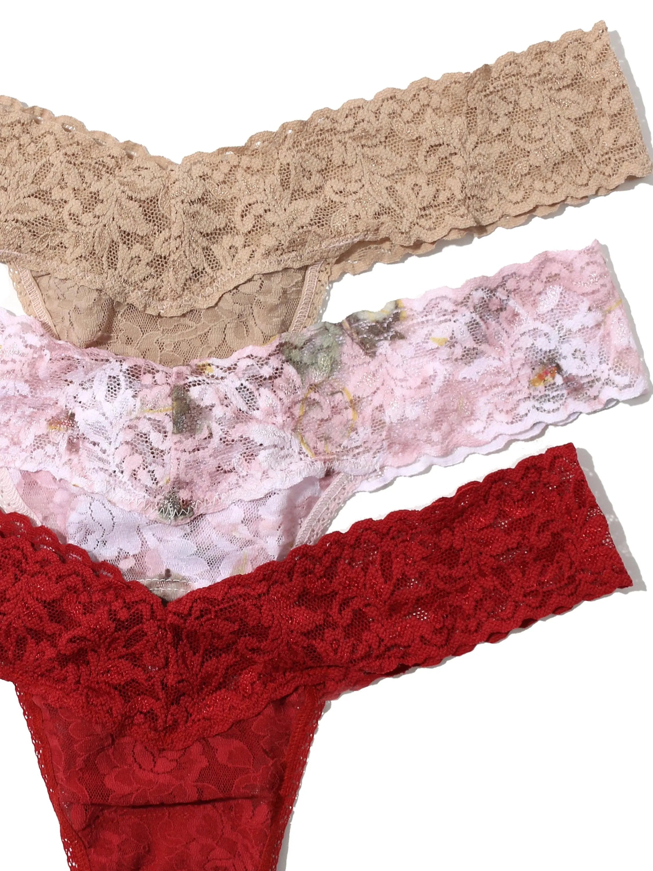 3 Pack Low Rise Thongs Antique Lily sold by Hanky Panky product image thumbnail 2