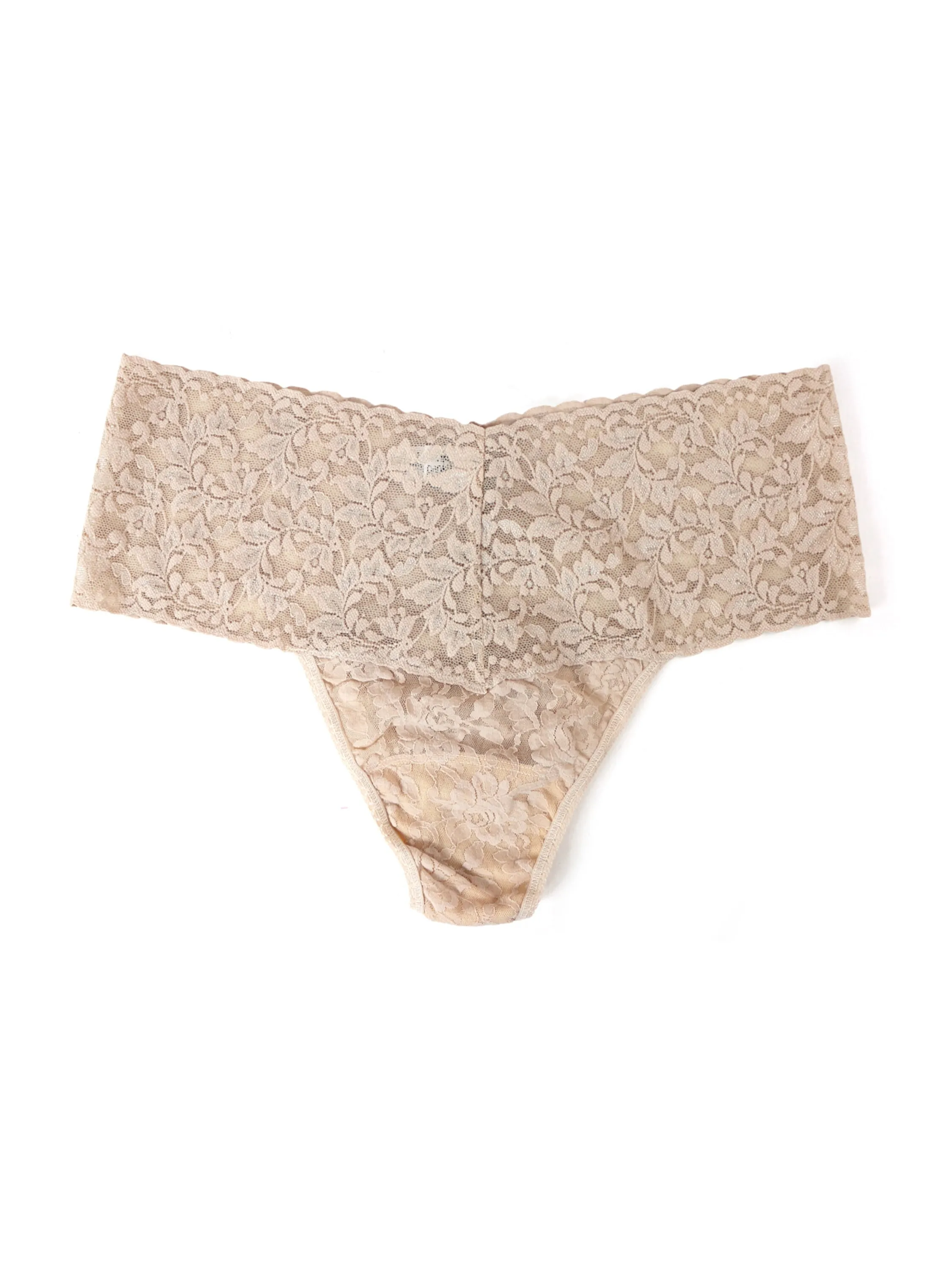 Plus Size Retro Lace Thong Chai sold by Hanky Panky