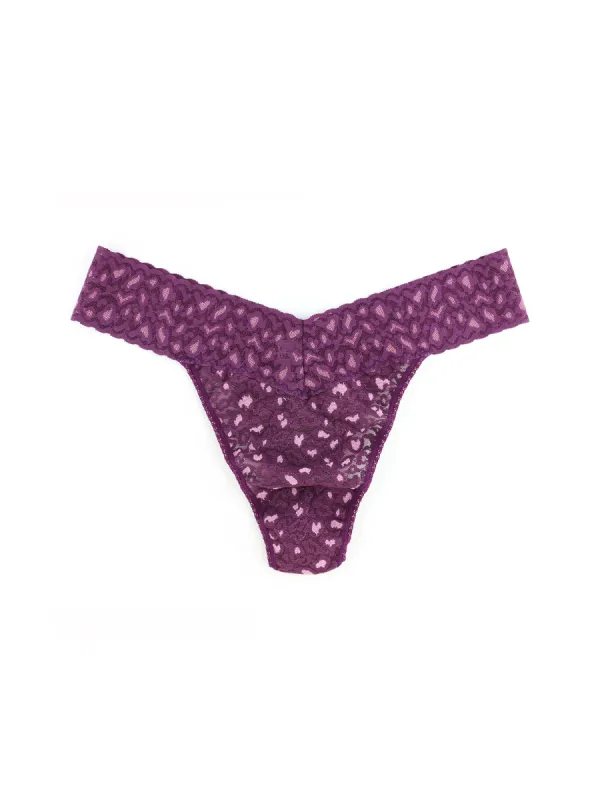 Cross-Dyed Leopard Original Rise Thong Black Tulip sold by Hanky Panky