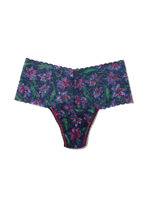 Printed Retro Lace Thong Twilight Bloom sold by Hanky Panky