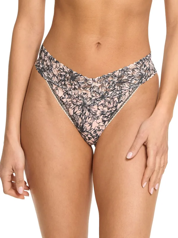 Printed Signature Lace Original Rise Thong Outline Sale sold by Hanky Panky