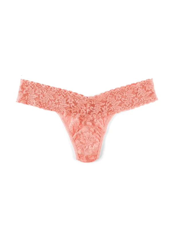 Signature Lace® Low Rise Thong Neon Coral Sale sold by Hanky Panky