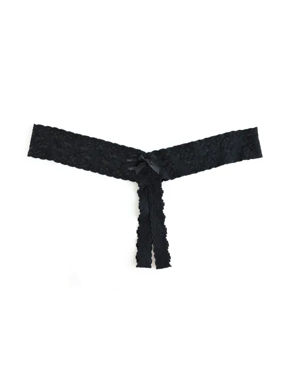 Plus Size Signature Lace Crotchless Thong sold by Hanky Panky