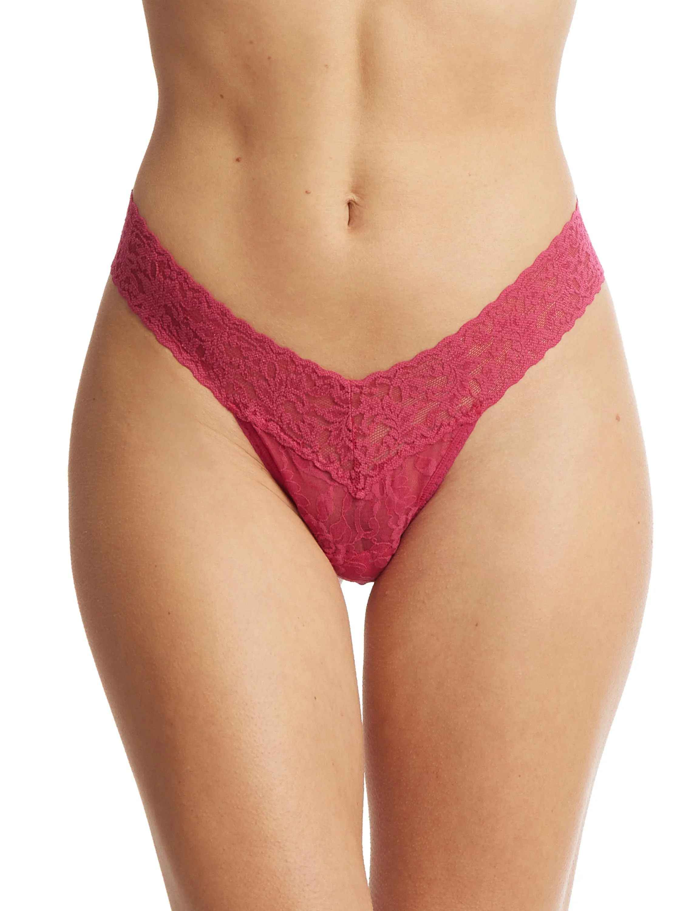 Signature Lace Low Rise Thong Evening Pour Red Sale sold by Hanky Panky