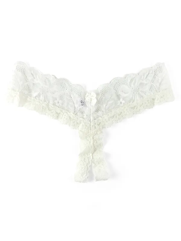 Victoria Lace Crotchless Thong made by Hanky Panky