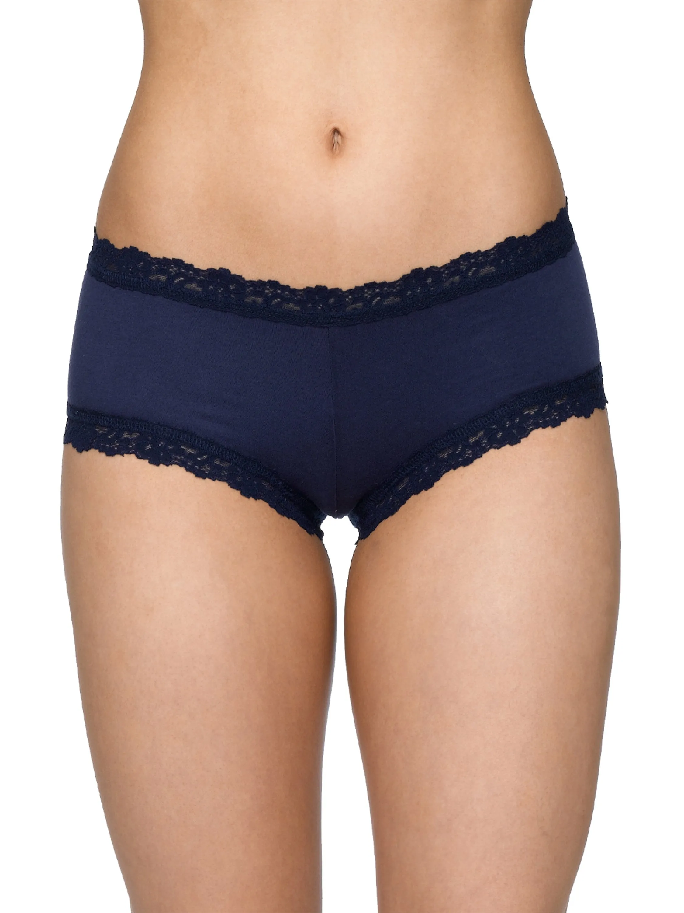 Supima® Cotton Boyshort Navy sold by Hanky Panky
