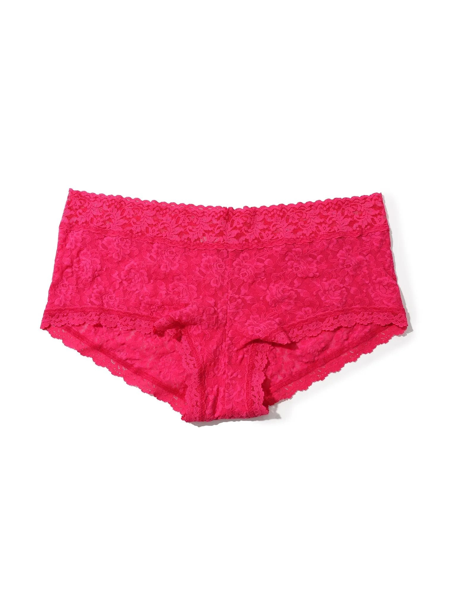 Plus Size Signature Lace Boyshort Morning Glory Pink sold by Hanky Panky