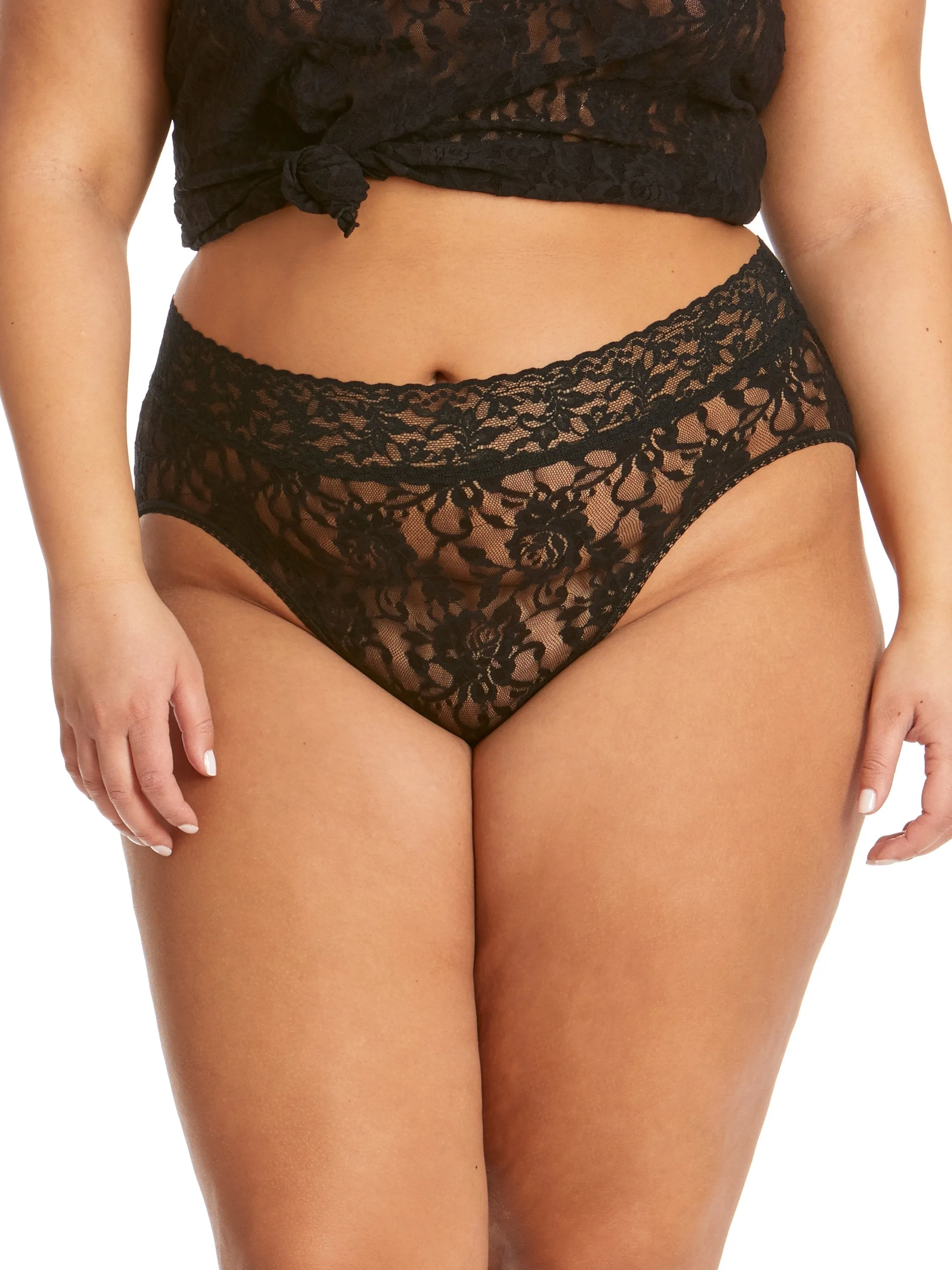 Plus Size Signature Lace® French Brief Black Black Friday Sale sold by Hanky Panky