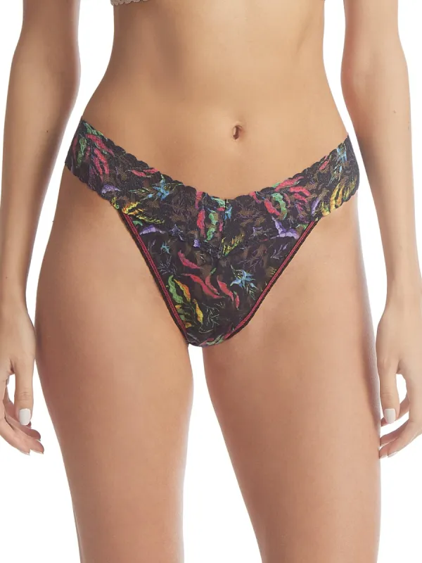 Printed Signature Lace Original Rise Thong Floating Sale sold by Hanky Panky