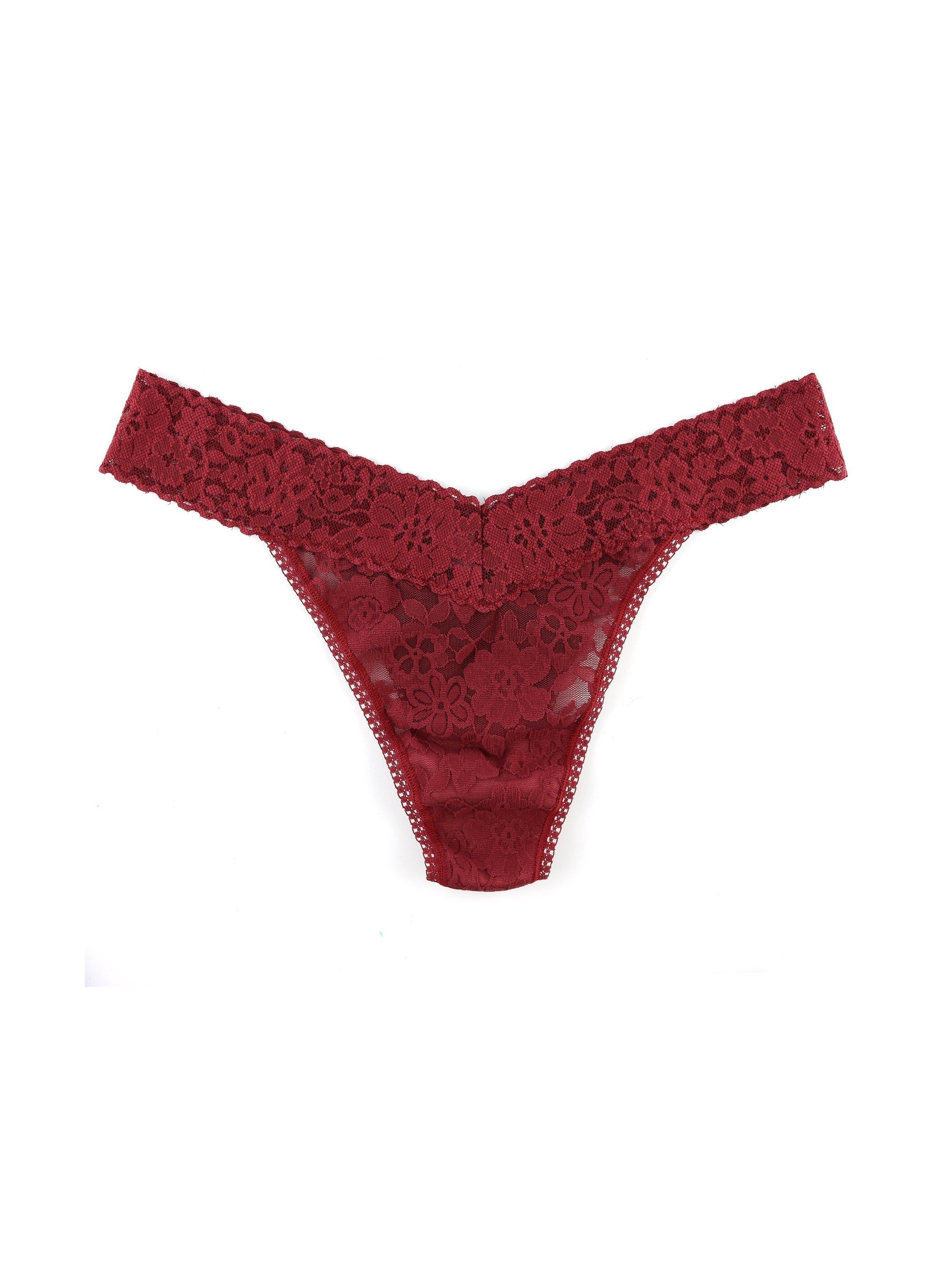 Daily Lace™ Original Rise Thong Shiraz Red Sale sold by Hanky Panky