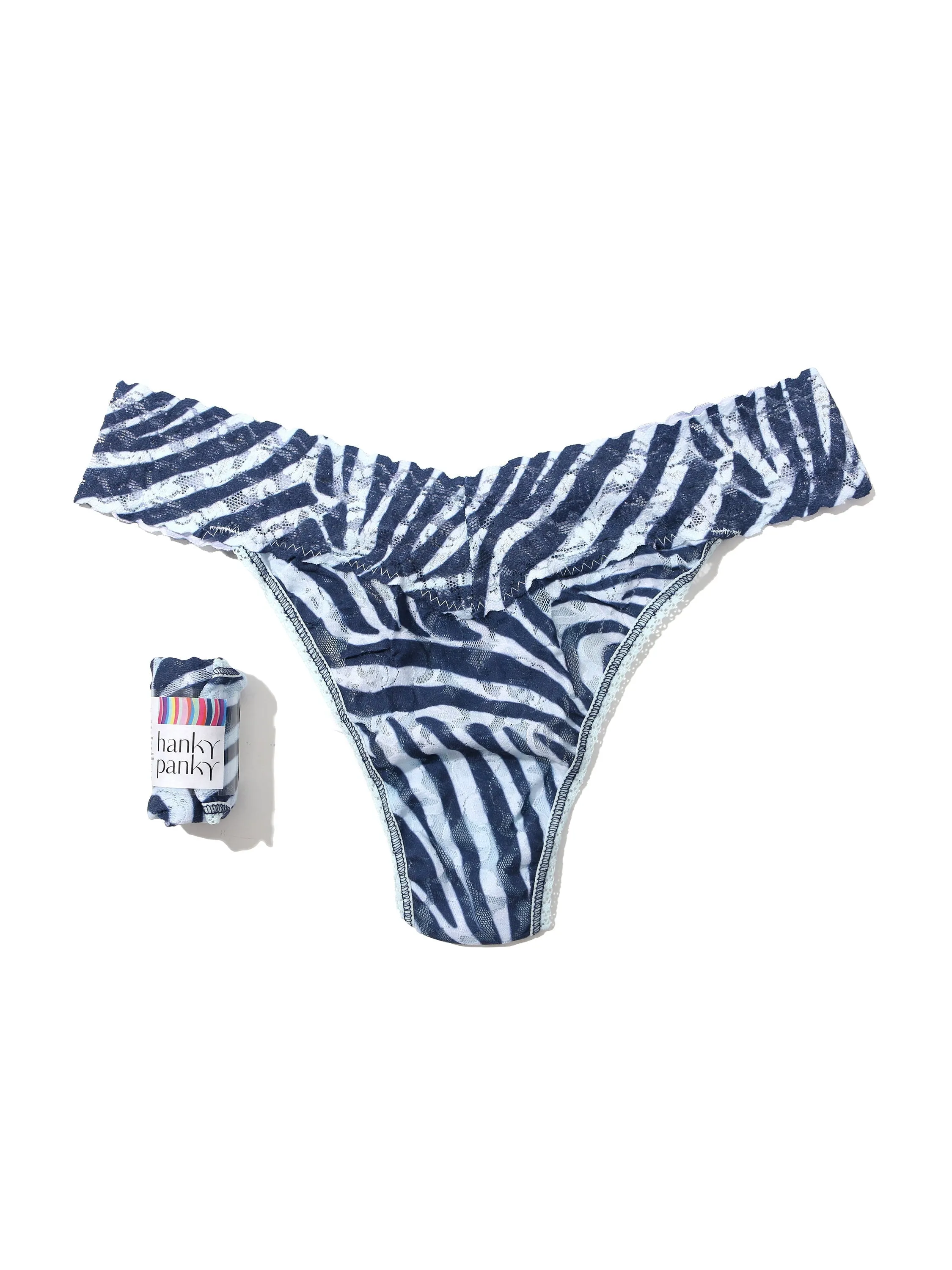 Printed Signature Lace Original Rise Thong Exclusive Safari Sale sold by Hanky Panky product image thumbnail 4