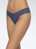 Petite Size Signature Lace Low Rise Thong Nightshadow Blue sold by Hanky Panky