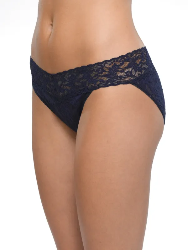 Signature Lace® V-Kini Navy sold by Hanky Panky