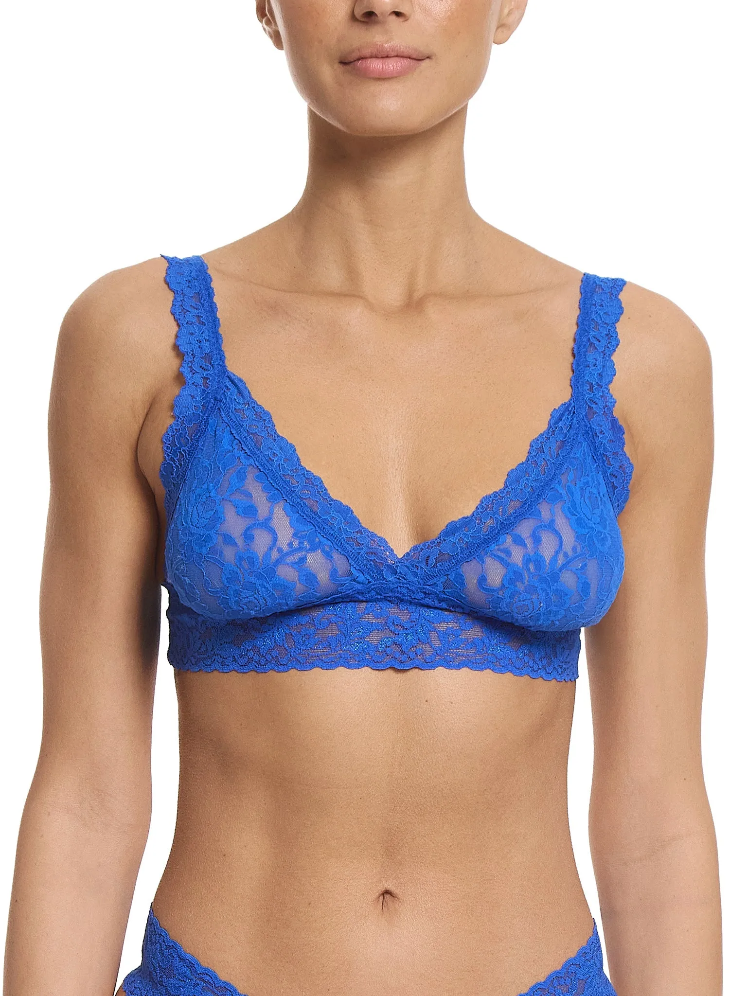 Signature Lace Crossover Bralette Across The Pond Blue Sale sold by Hanky Panky