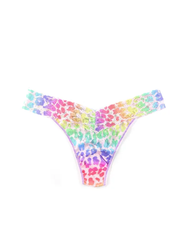 Plus Size Printed Signature Lace Thong Pride Leopard Sale sold by Hanky Panky