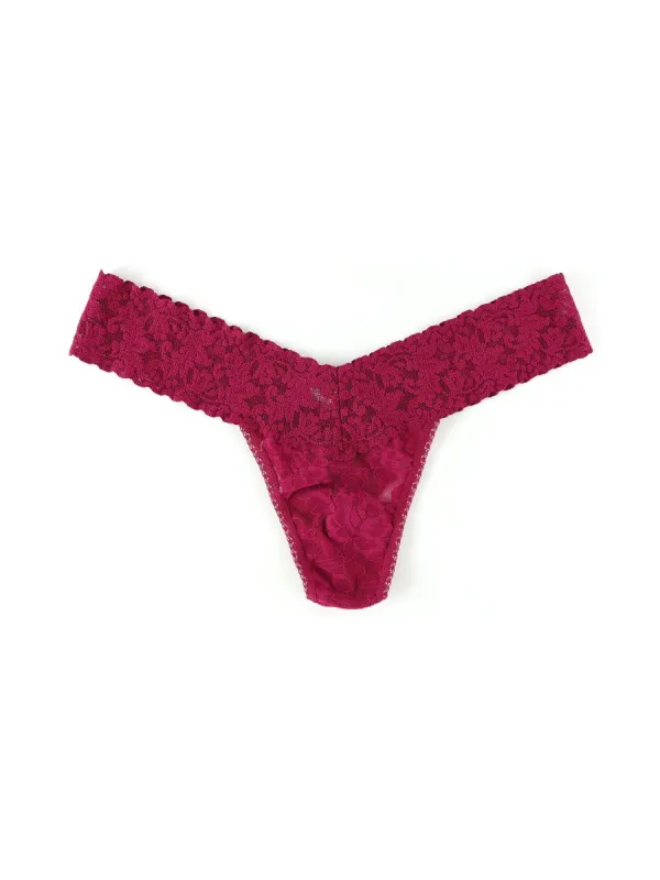 Signature Lace® Low Rise Thong Dark Pomegranate Red sold by Hanky Panky