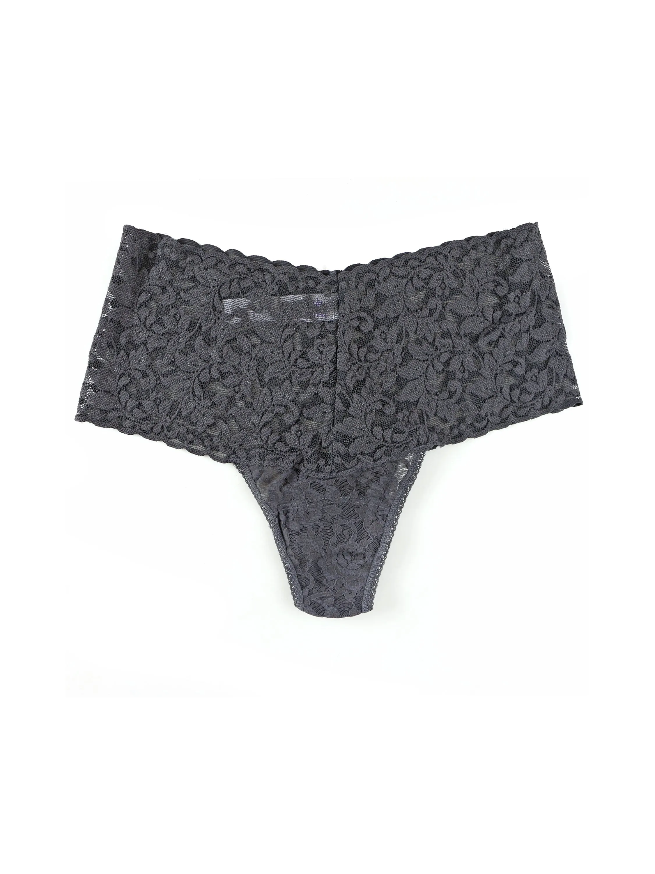 Retro Lace Thong Granite Grey sold by Hanky Panky