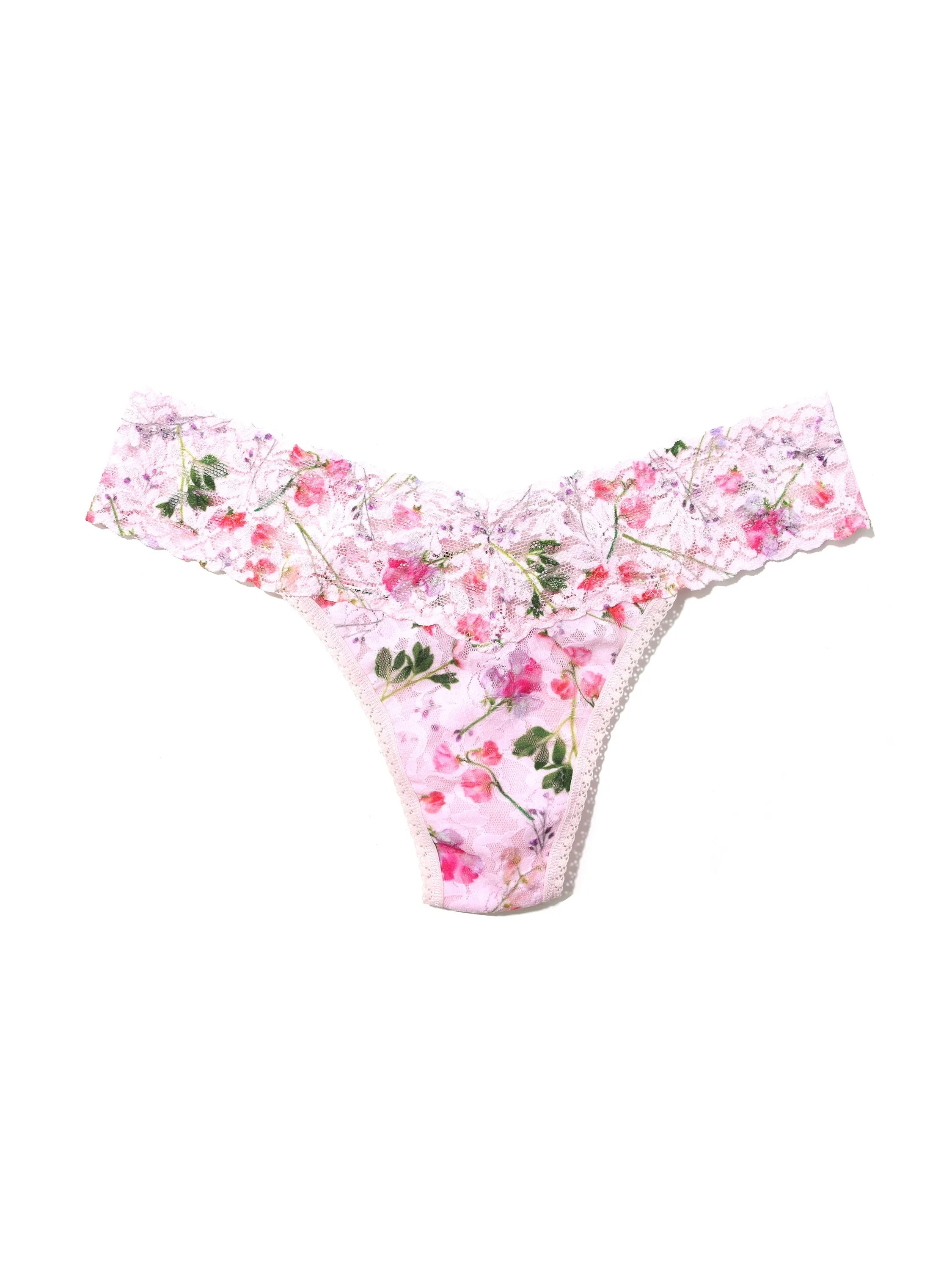 Petite Size Printed Signature Lace Thong Rise And Vines Sale sold by Hanky Panky