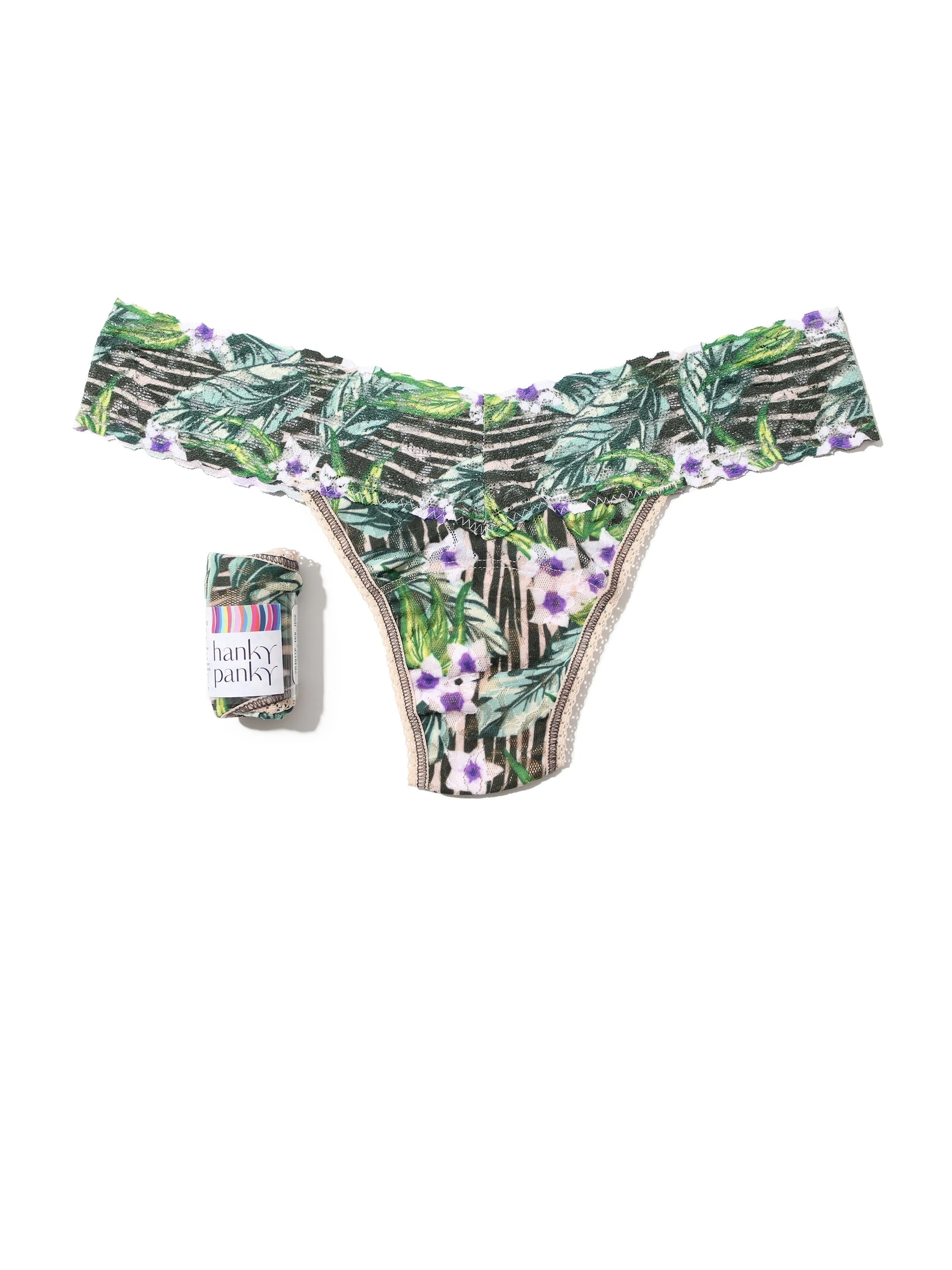 Printed Signature Lace Low Rise Thong Hideaway Sale sold by Hanky Panky product image thumbnail 4