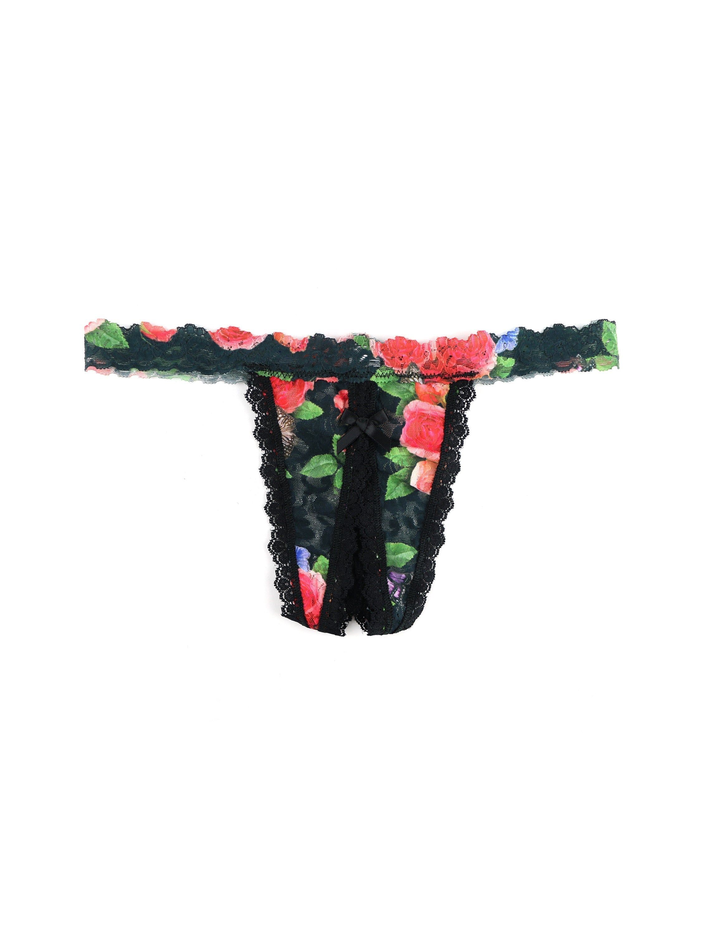 Racy Printed Signature Lace Crotchless G-String Sale sold by Hanky Panky
