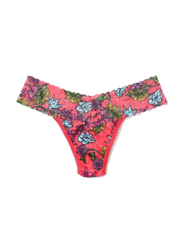 Petite Size Printed Signature Lace Thong Wonderland Blooms Sale sold by Hanky Panky