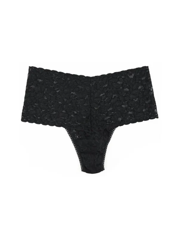 Retro Lace Thong Black sold by Hanky Panky