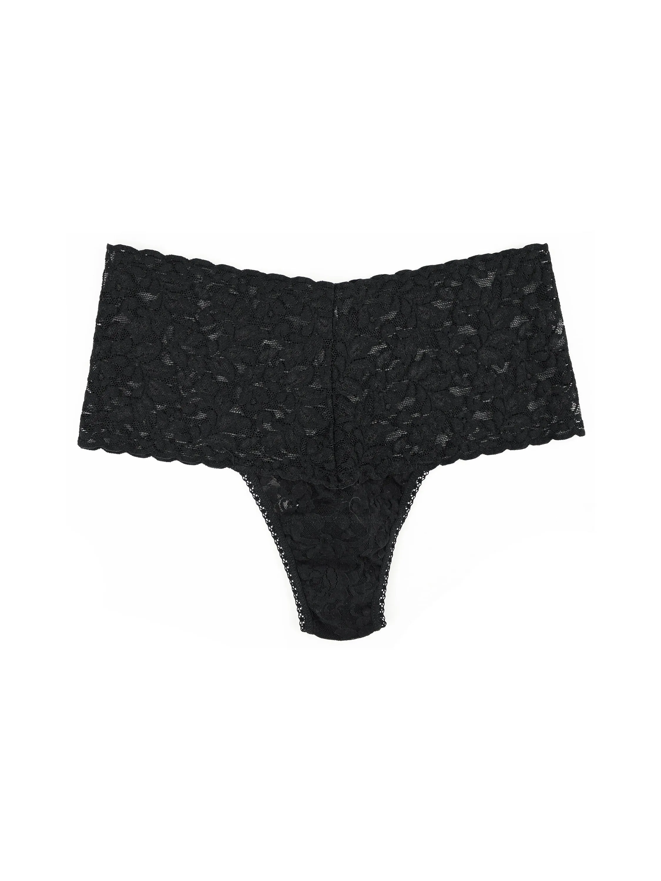 Retro Lace Thong Black sold by Hanky Panky