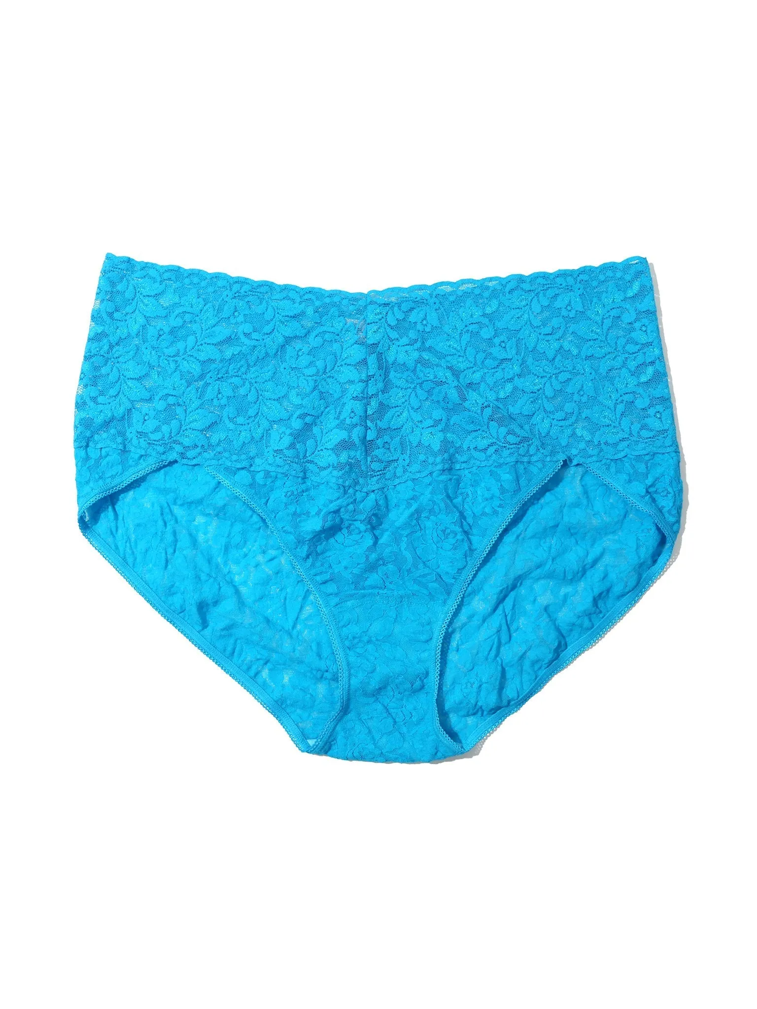Plus Size Retro Lace V-Kini Ocean Eyes Blue Sale sold by Hanky Panky