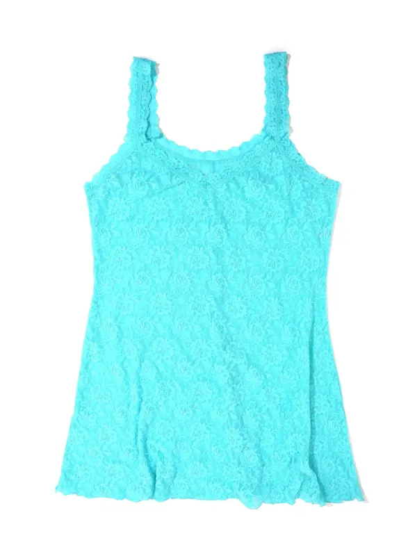 Plus Size Signature Lace V-Neck Chemise Aquatic Blue sold by Hanky Panky