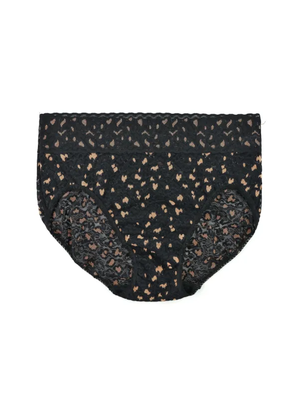 Cross-Dyed Leopard French Brief Black sold by Hanky Panky