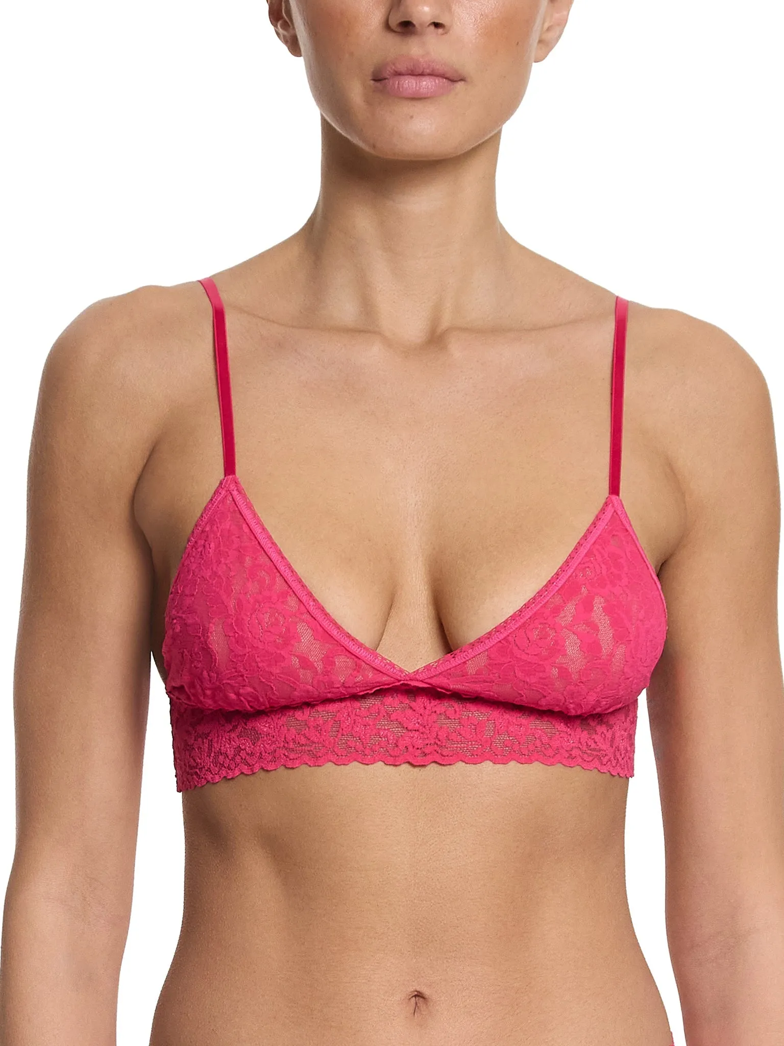 Signature Lace® Padded Triangle Bralette Sweet Tart Pink Sale sold by Hanky Panky