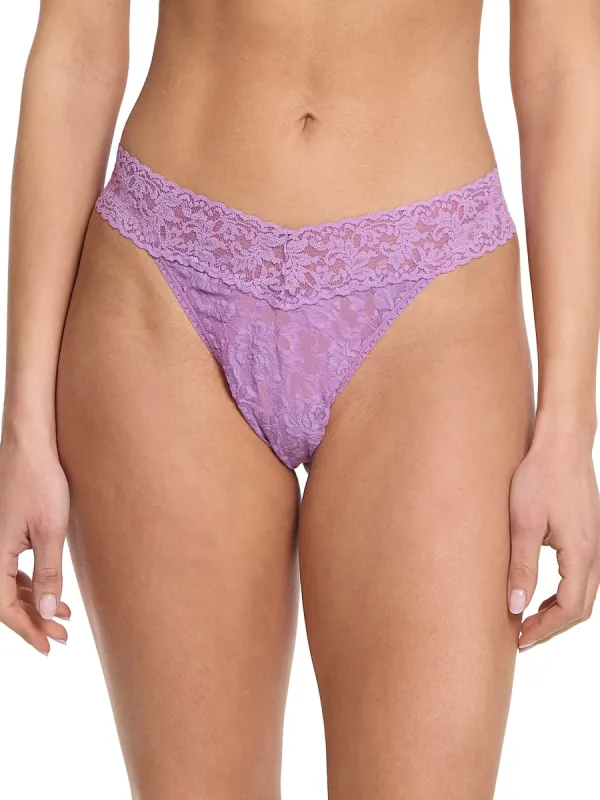 Signature Lace Original Rise Thong Venus Purple sold by Hanky Panky