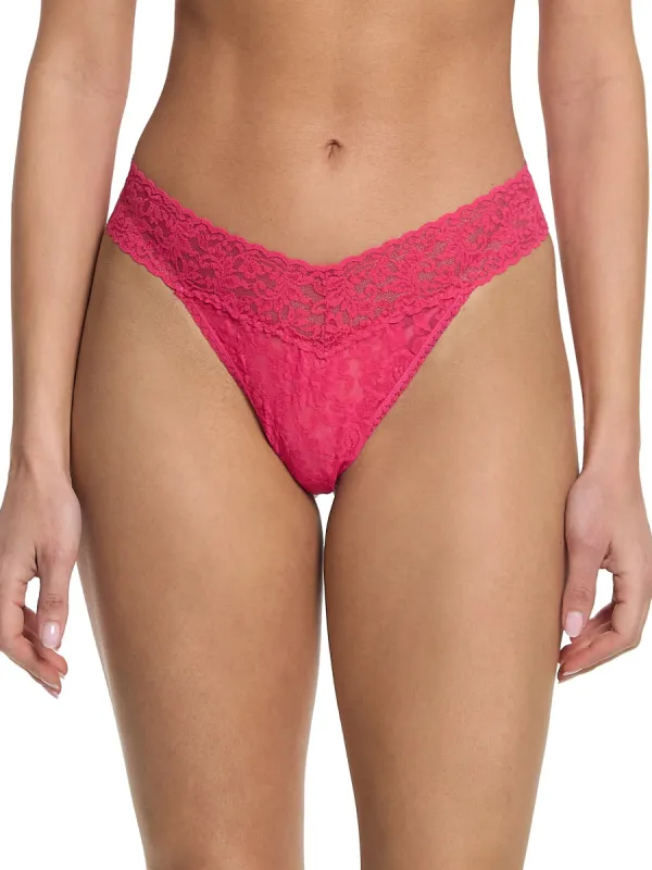 Signature Lace® Original Rise Thong Sweet Tart Pink sold by Hanky Panky