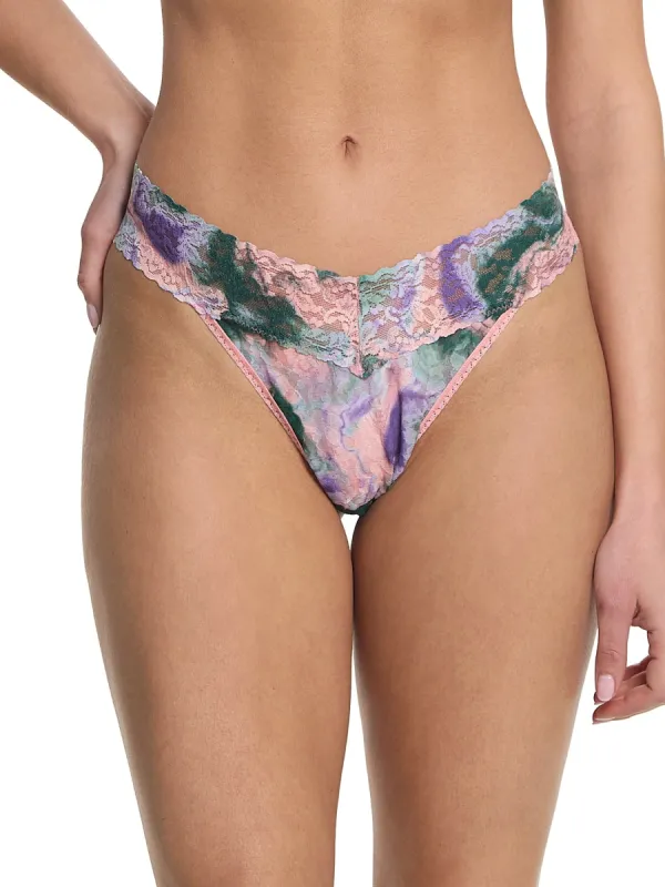 Printed Signature Lace Original Rise Thong Painter Sale sold by Hanky Panky